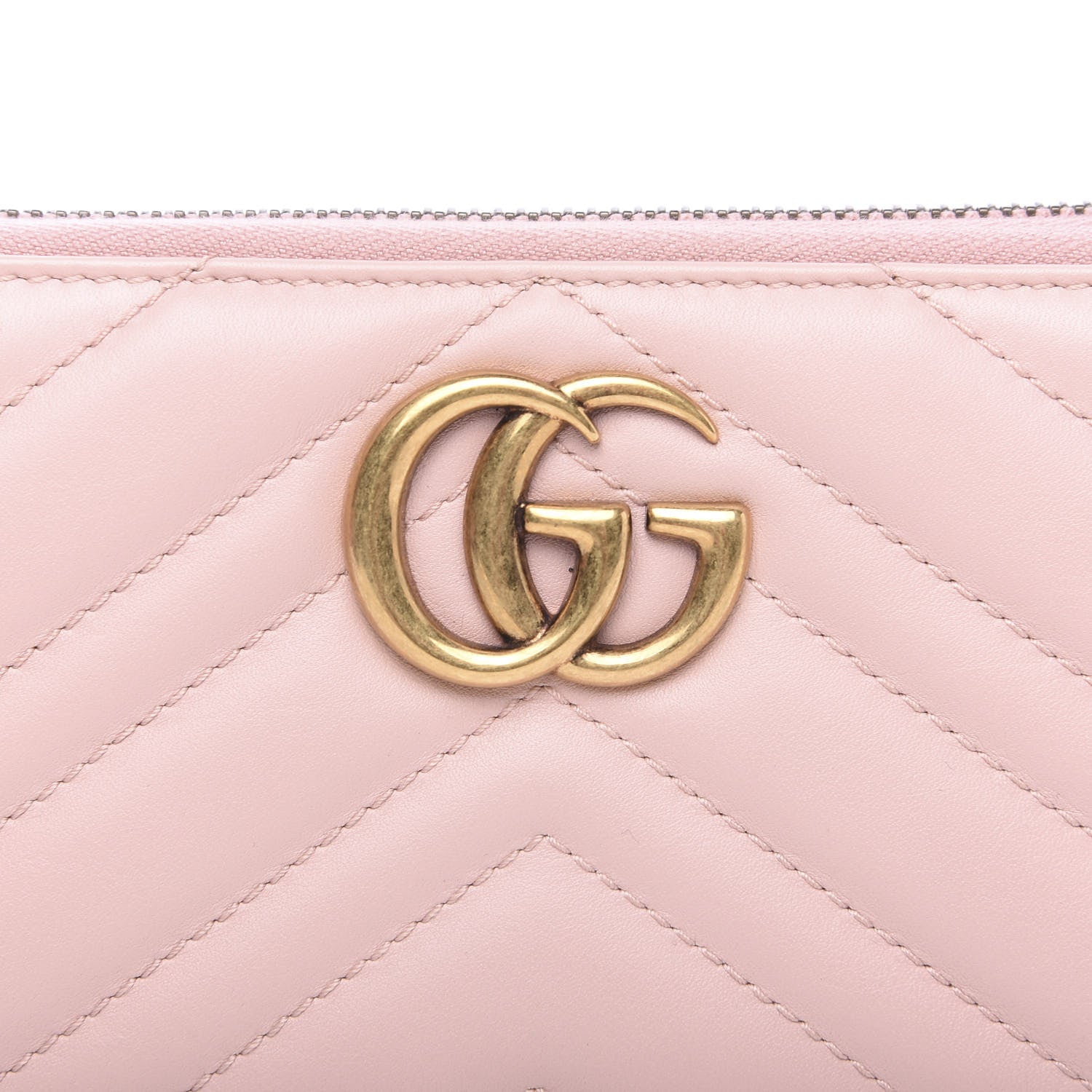 Gucci Calfskin Matelasse GG Marmont Zip Around Wallet Perfect Pink 9 of 9