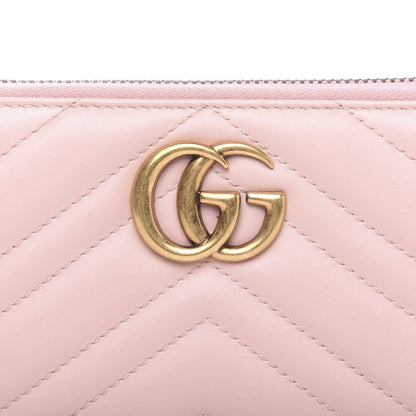 Gucci Calfskin Matelasse GG Marmont Zip Around Wallet Perfect Pink 9 of 9
