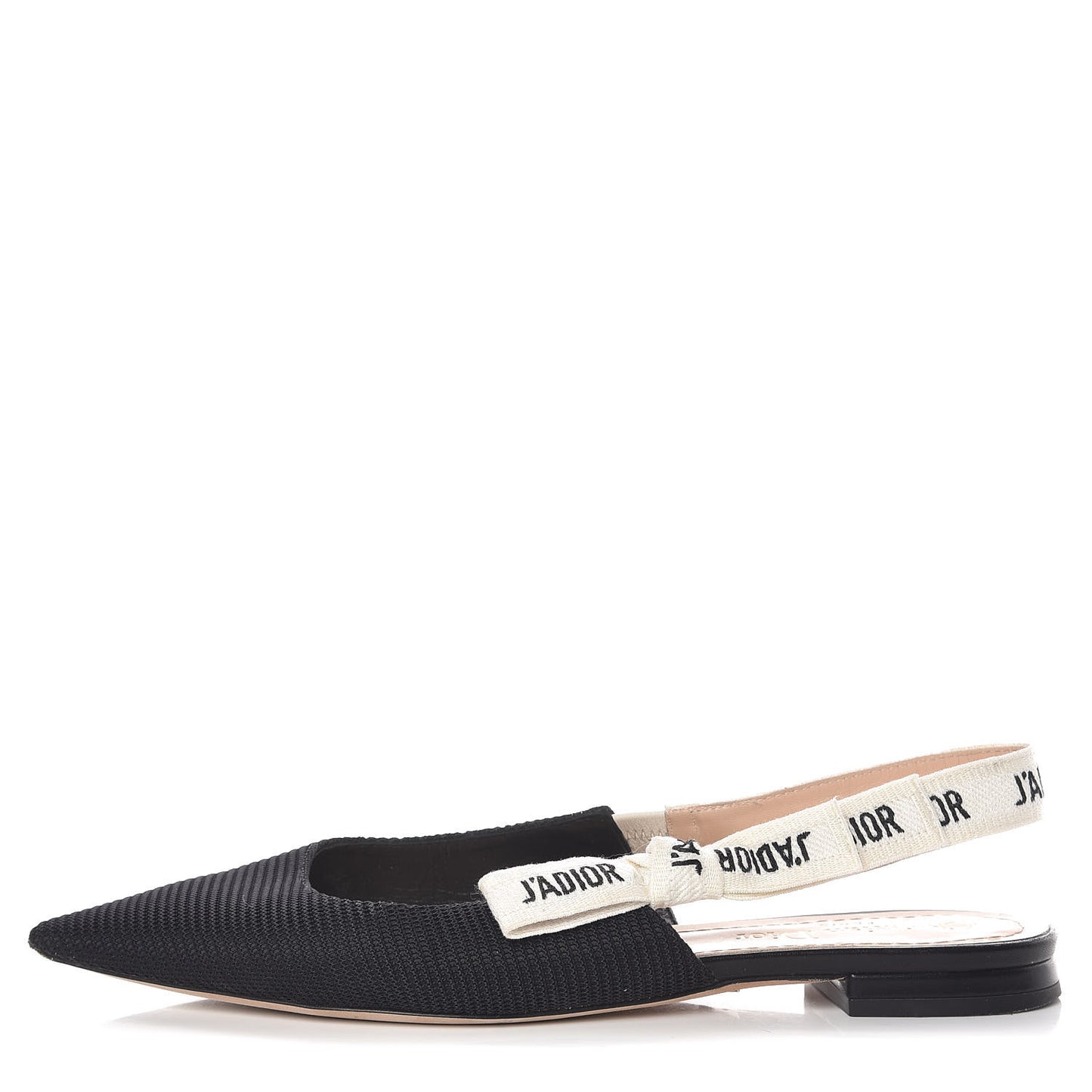 Technical Canvas Ribbon J'Adior Slingback Ballet Flats 37 Black