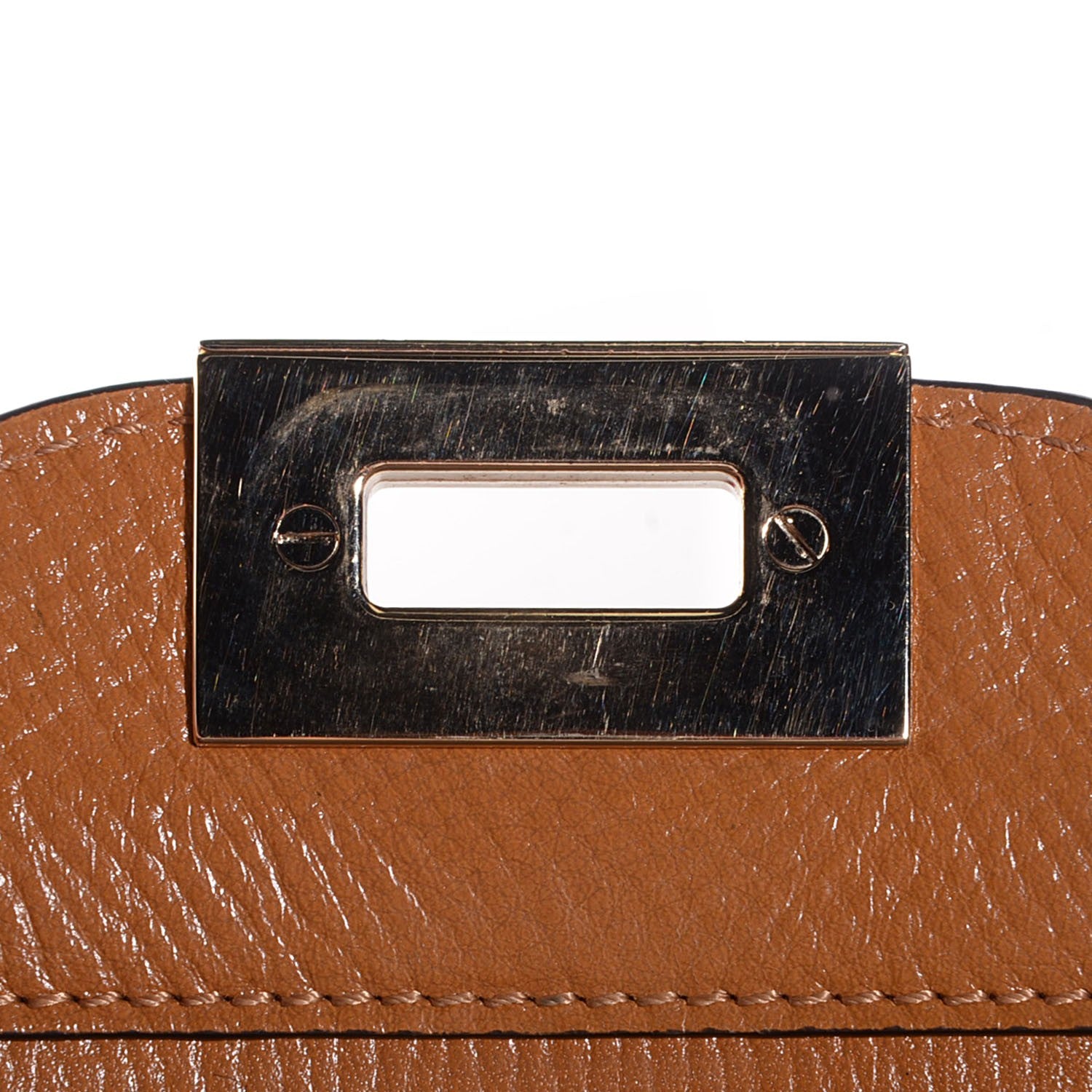 Valentino Garavani Textured Calfskin Rockstud Double Handle Tote Tan 9 of 10