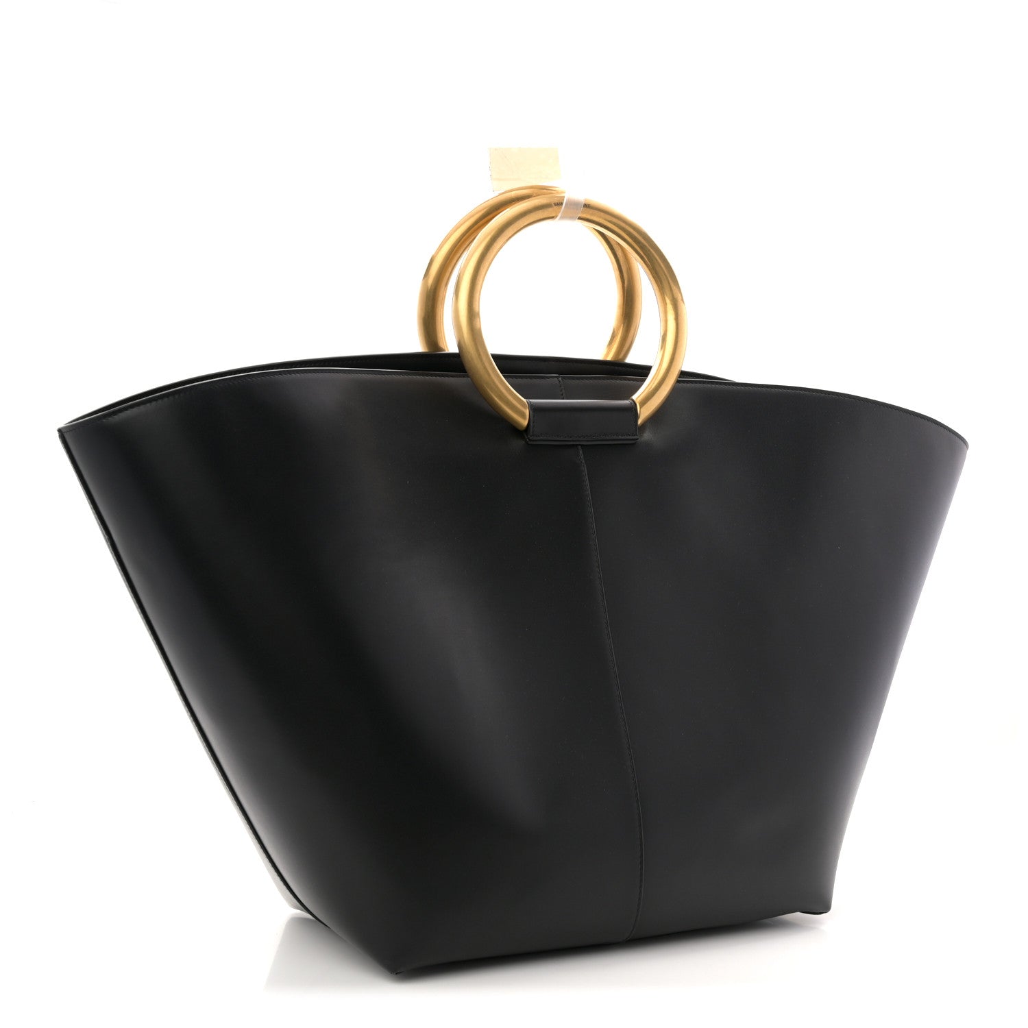 Saint Laurent Smooth Calfskin Maxi Trapezoid Shopping Tote Black 3 of 11