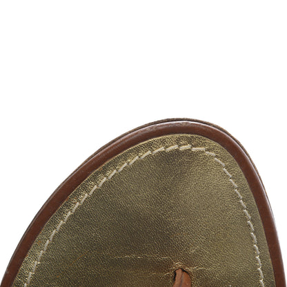 Louis Vuitton Calfskin Thong Sandal 37 Brown Gold 9 of 10
