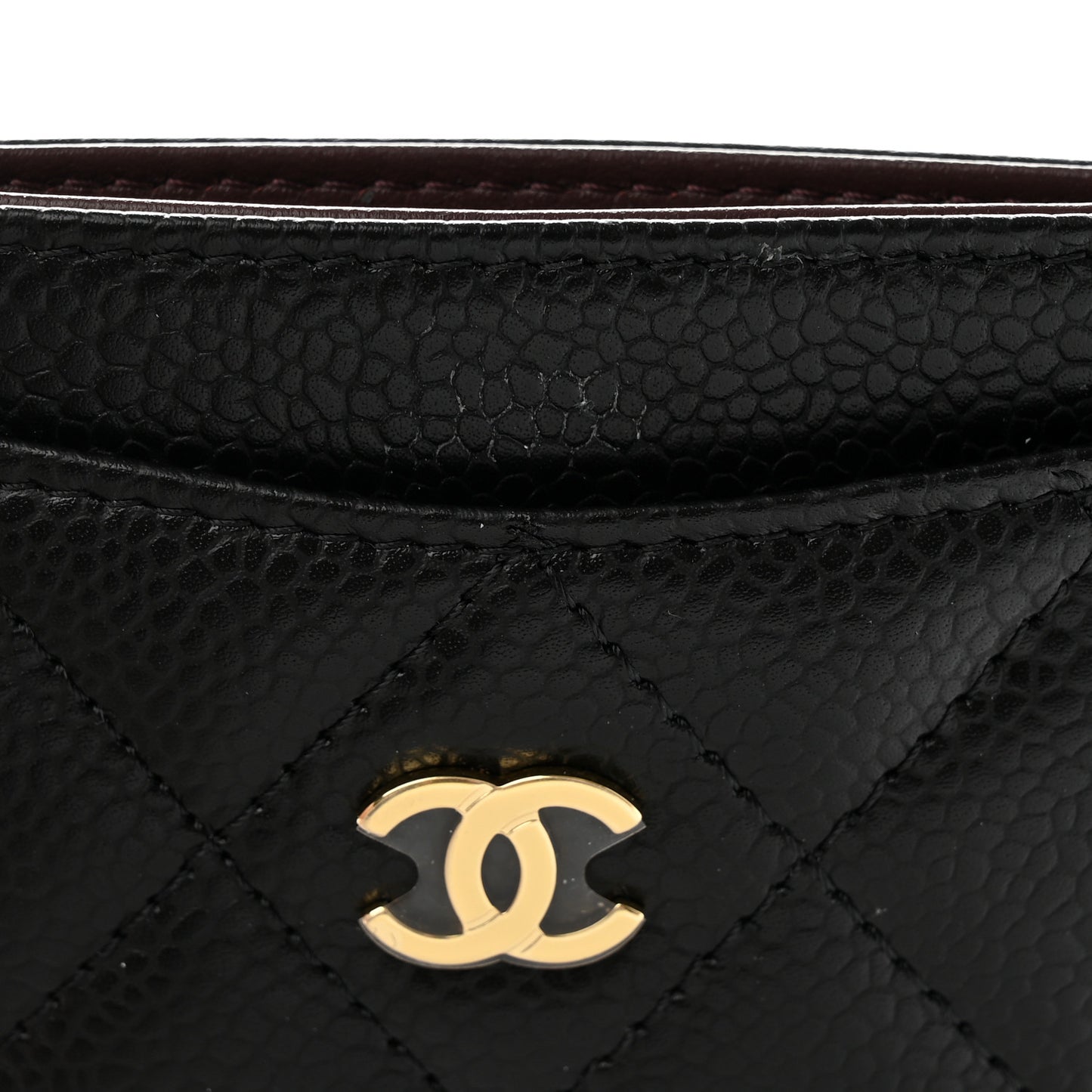 Caviar Quilted Card Holder Black