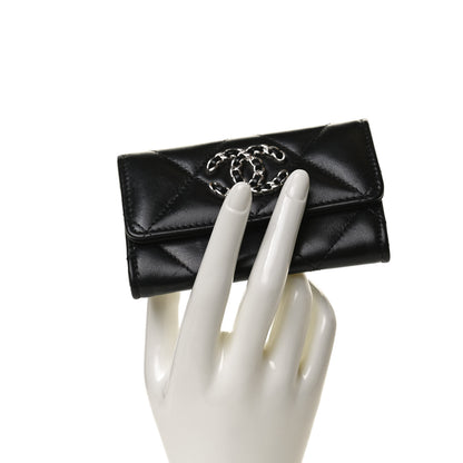 Chanel Lambskin Quilted Chanel 19 Flap Card Holder Black 2 of 12