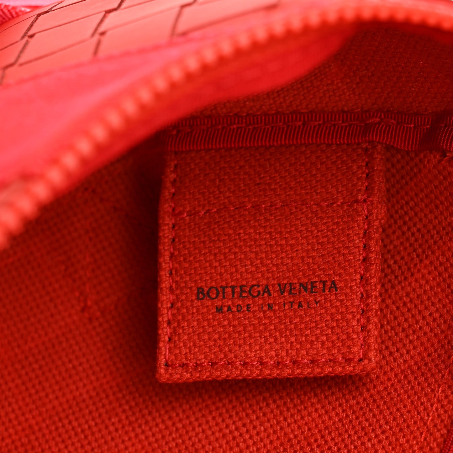 Nappa Intrecciato Carved Panels Belt Bag Red