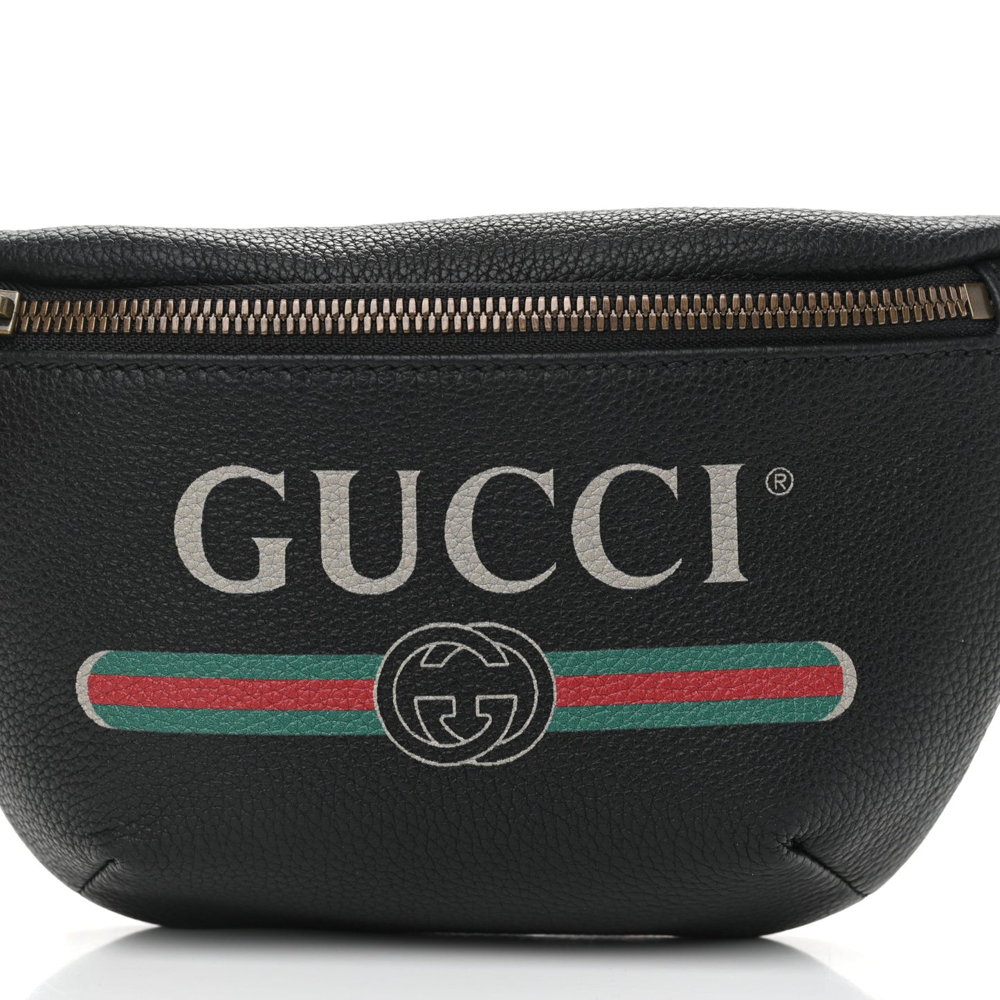Grained Calfskin Small Logo Belt Bag Black