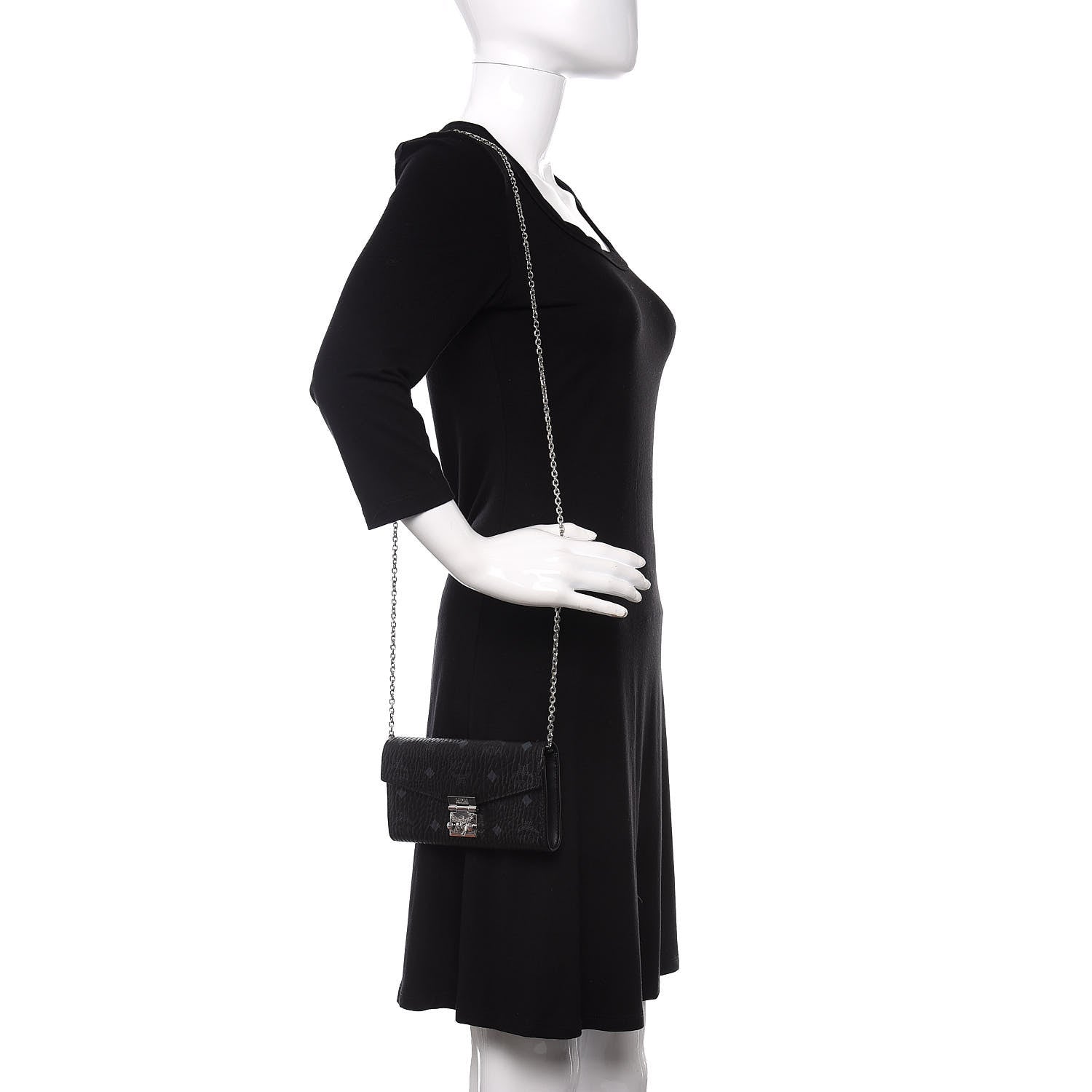 MCM Visetos Large Patricia Wallet On Chain Black 2 of 10