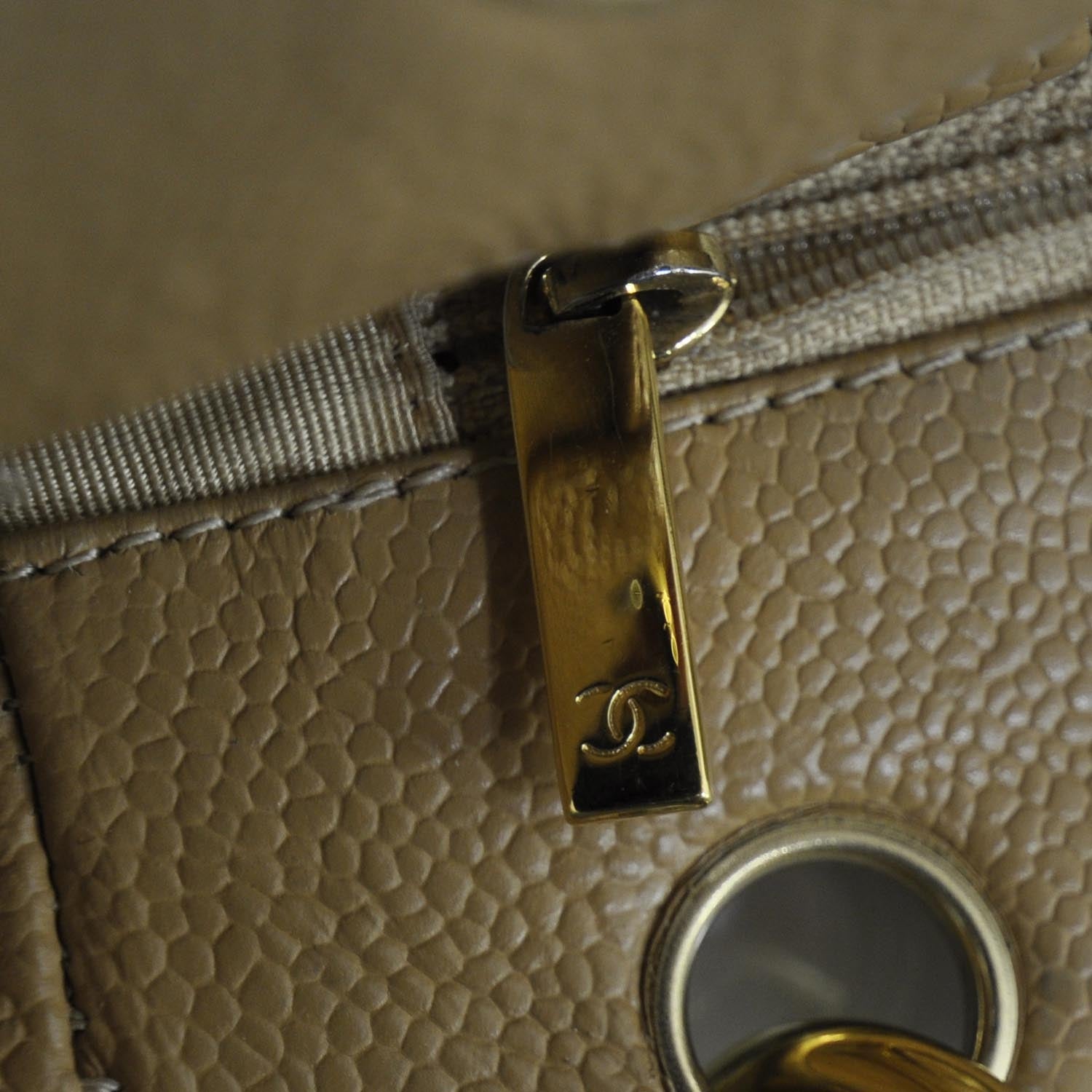 Chanel Caviar Petit Shopping Tote PST Beige 9 of 10