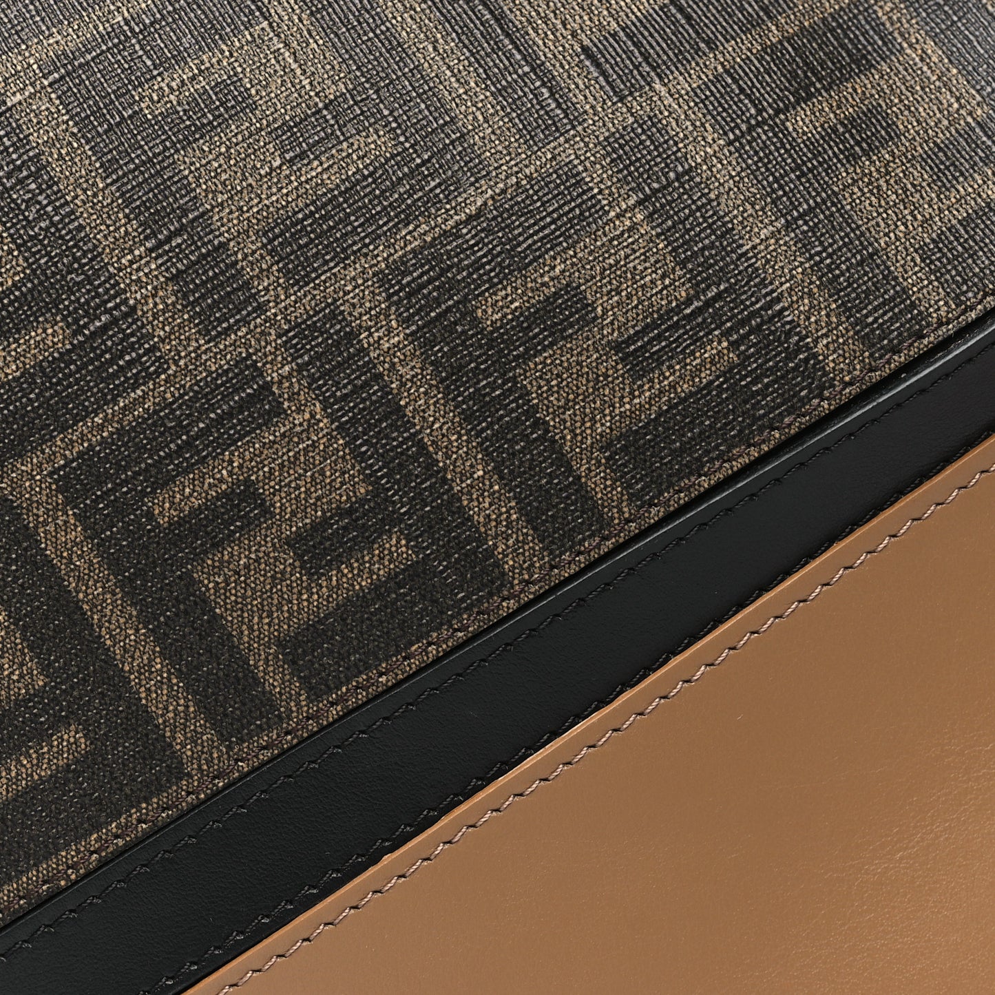 Glazed Fabric Vitello Cover FF 1974 Diagonal Bi-Color Medium Camera Case Tobacco Moro Sand Black