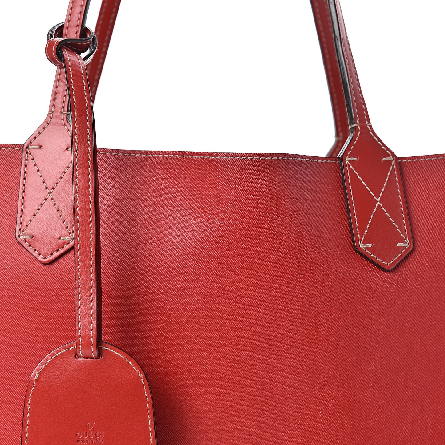 GG Supreme Monogram Medium Reversible Tote Beige Red