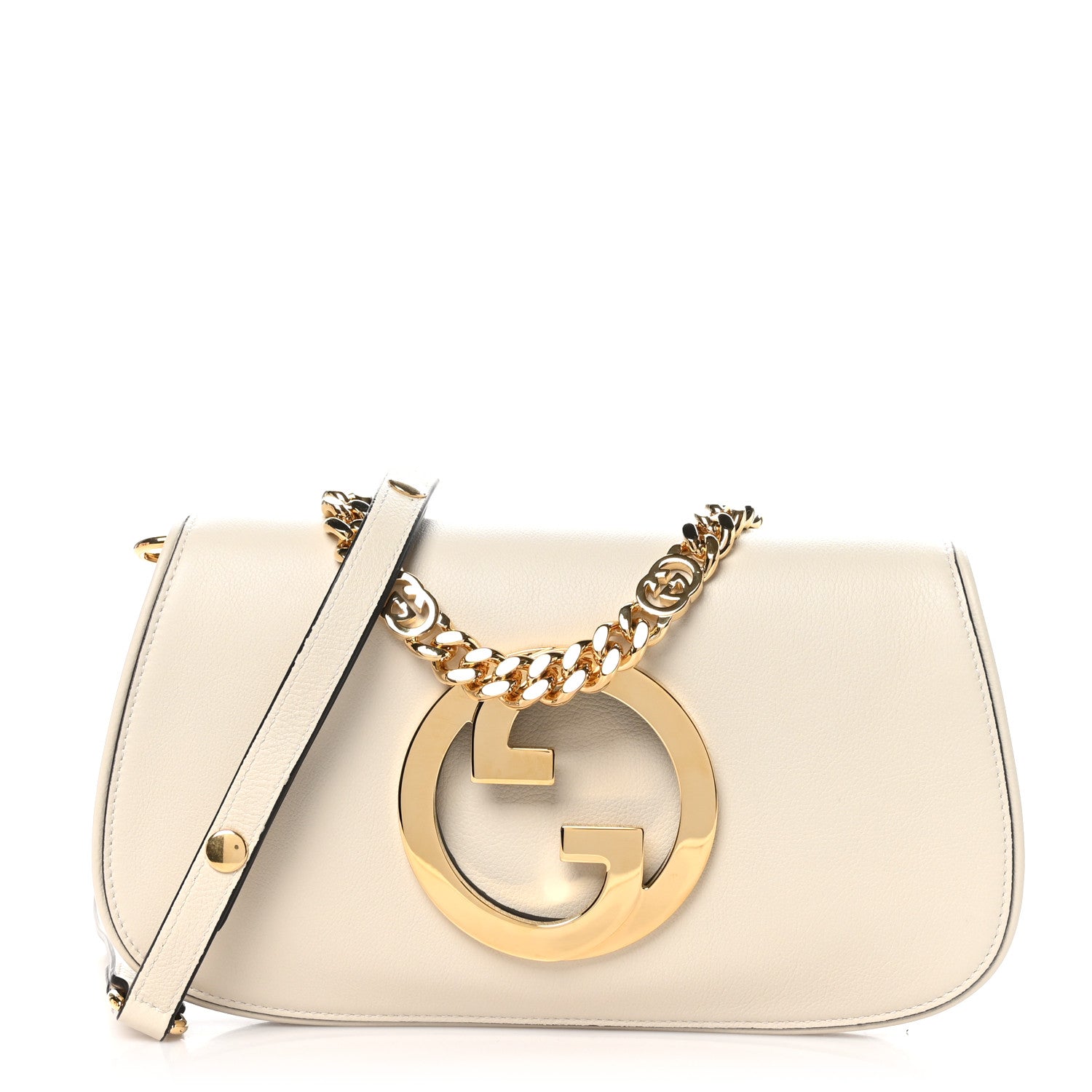 Gucci Roxy Calfskin Blondie Chain Shoulder Flap Bag Mystic White 1 of 10