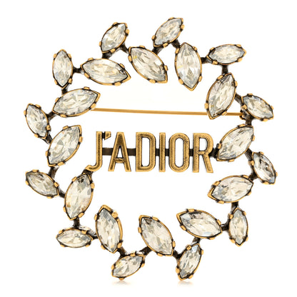 Christian Dior Crystal J'Adior Laurier Brooch Gold 1 of 3