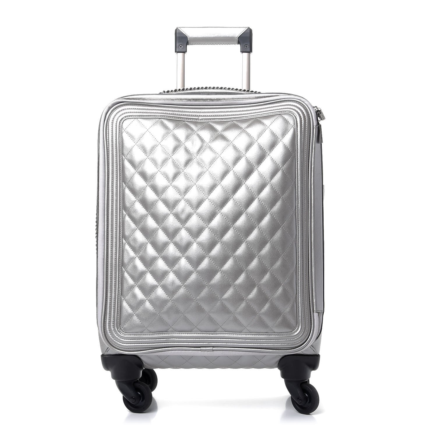 Chanel Metallic Caviar Quilted Coco Case Trolley Silver 1 of 9