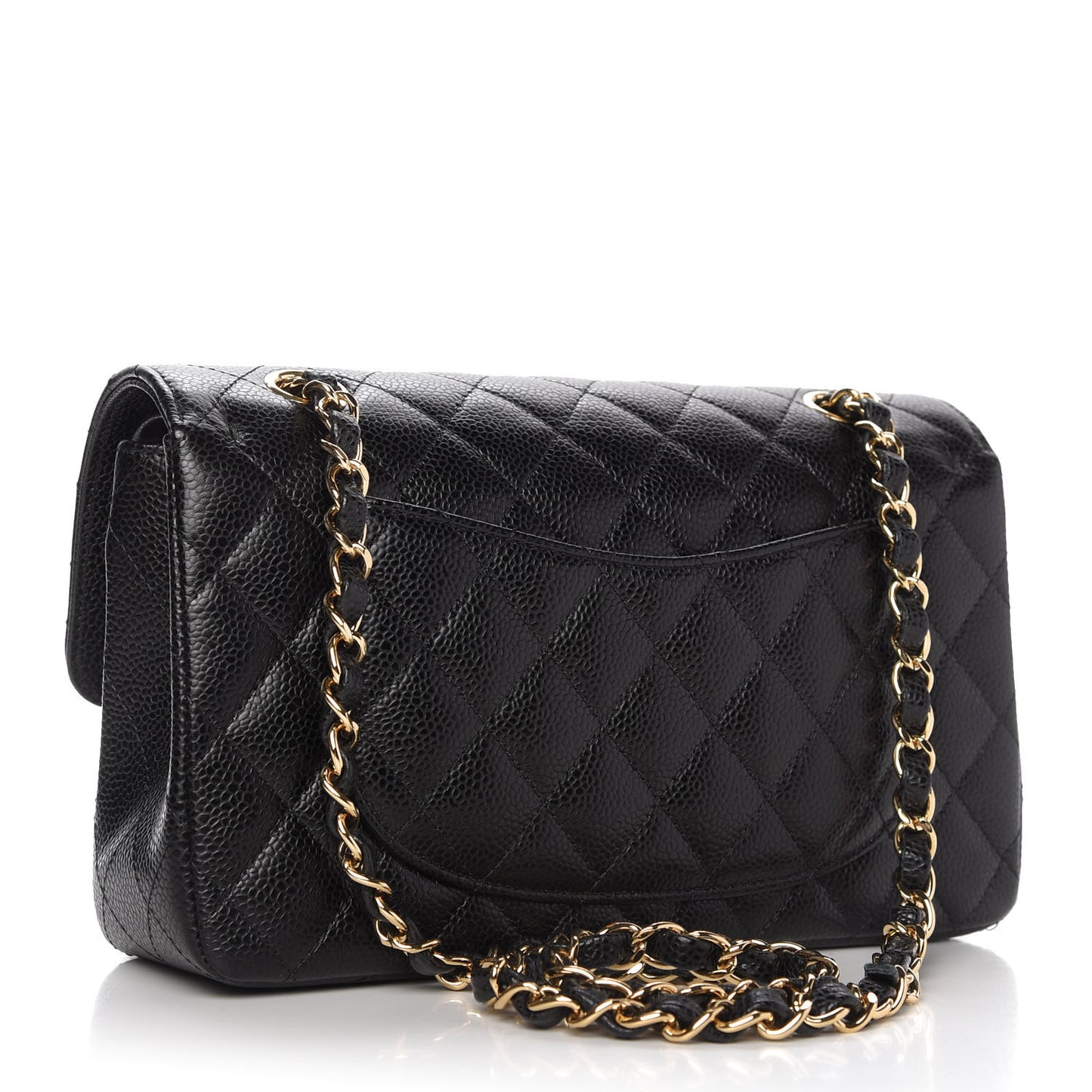 Caviar Quilted Small Double Flap Black