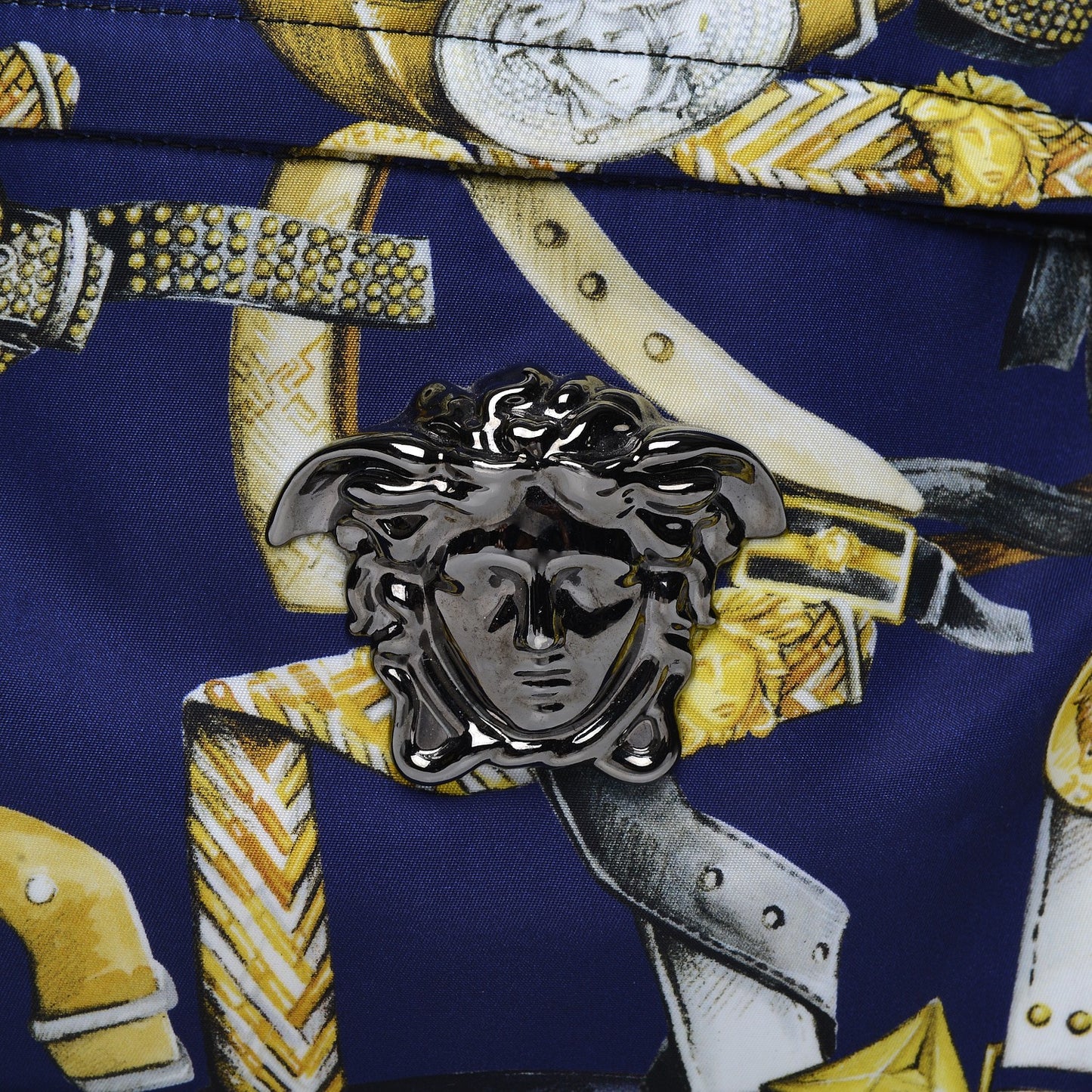 Nylon Palazzo Medusa Belt Print Backpack Blue