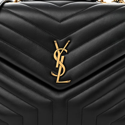 Saint Laurent Calfskin Y Quilted Monogram Medium Loulou Chain Satchel Black 7 of 9