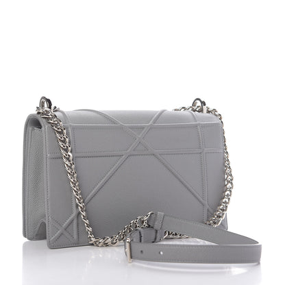 Christian Dior Grained Calfskin Medium Diorama Flap Bag Gris 4 of 11