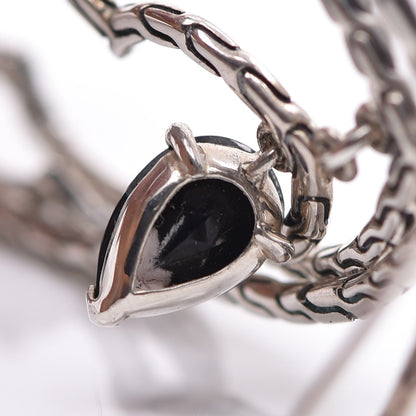 John Hardy Sterling Silver Black Onyx Classic Chain Chandelier Earrings 3 of 5