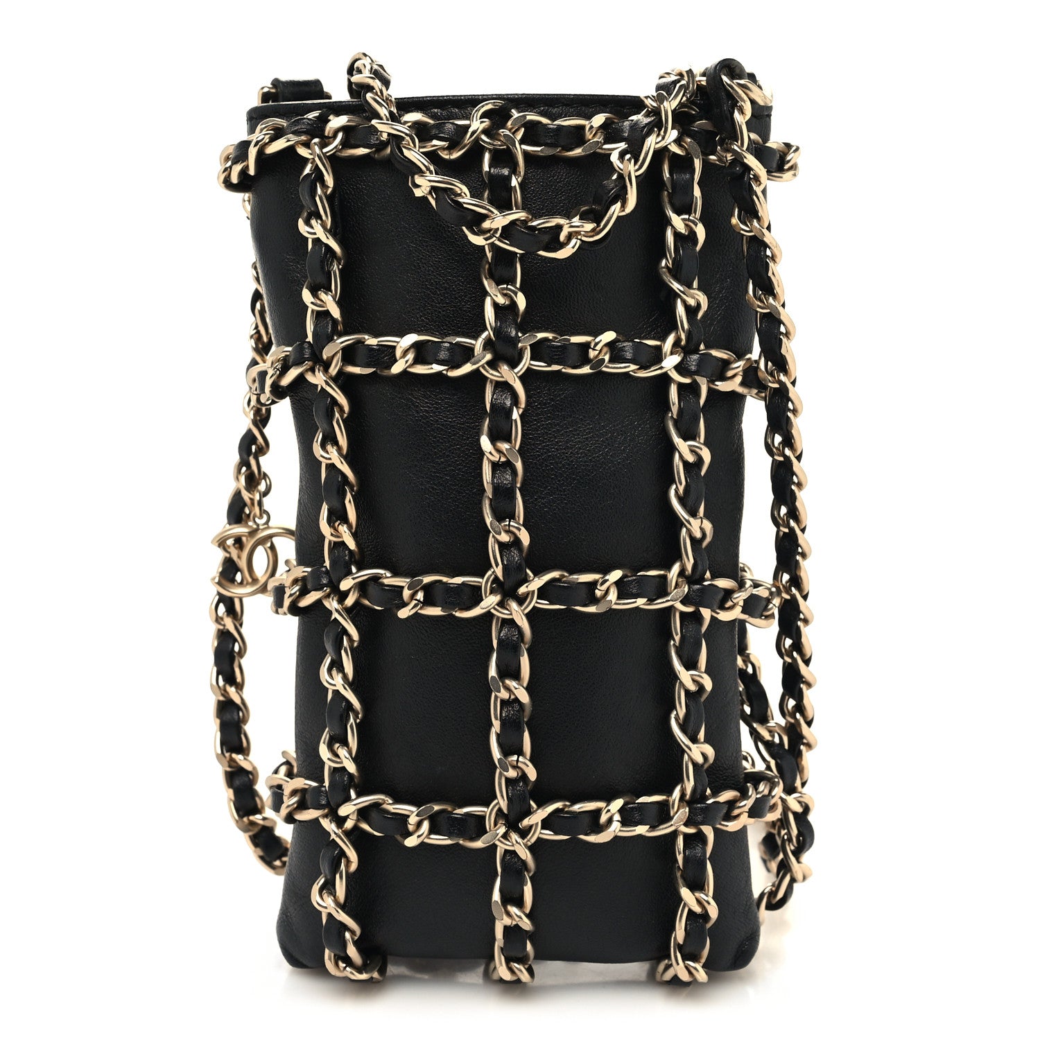 Chanel Lambskin Tech Me Out Clutch With Chain Black 1 of 11