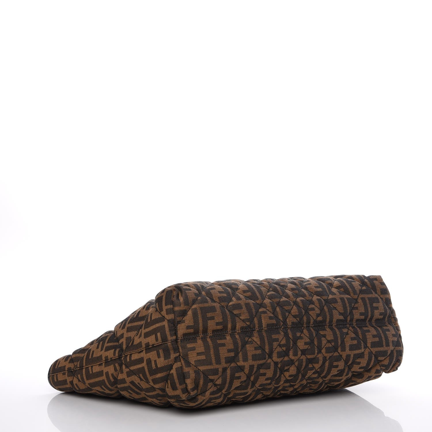 Fendi Zucca Quilted Medium Roll Tote Tobacco Black 4 of 7