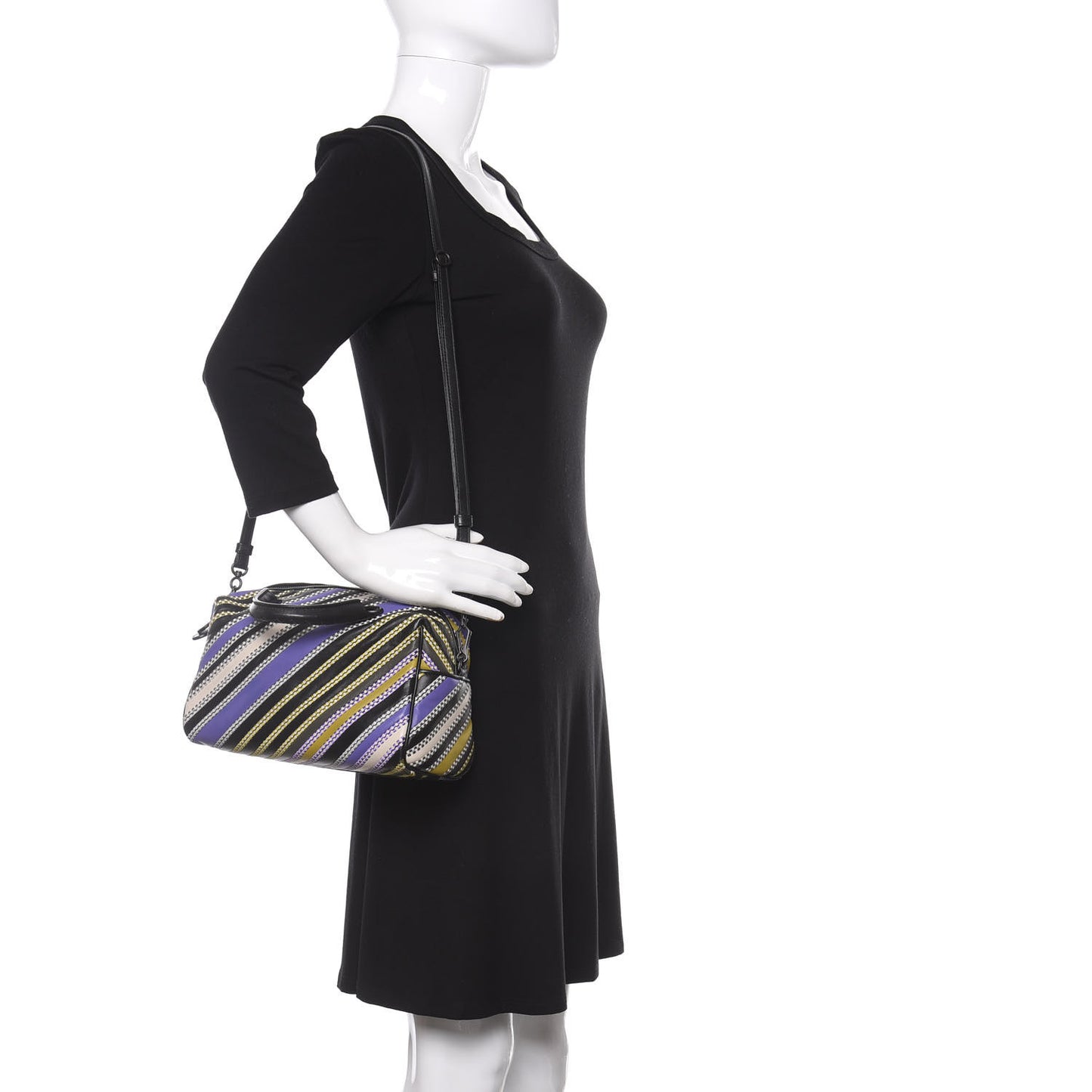 Nappa Diagonal Stripe Boston Lavender Black Multi