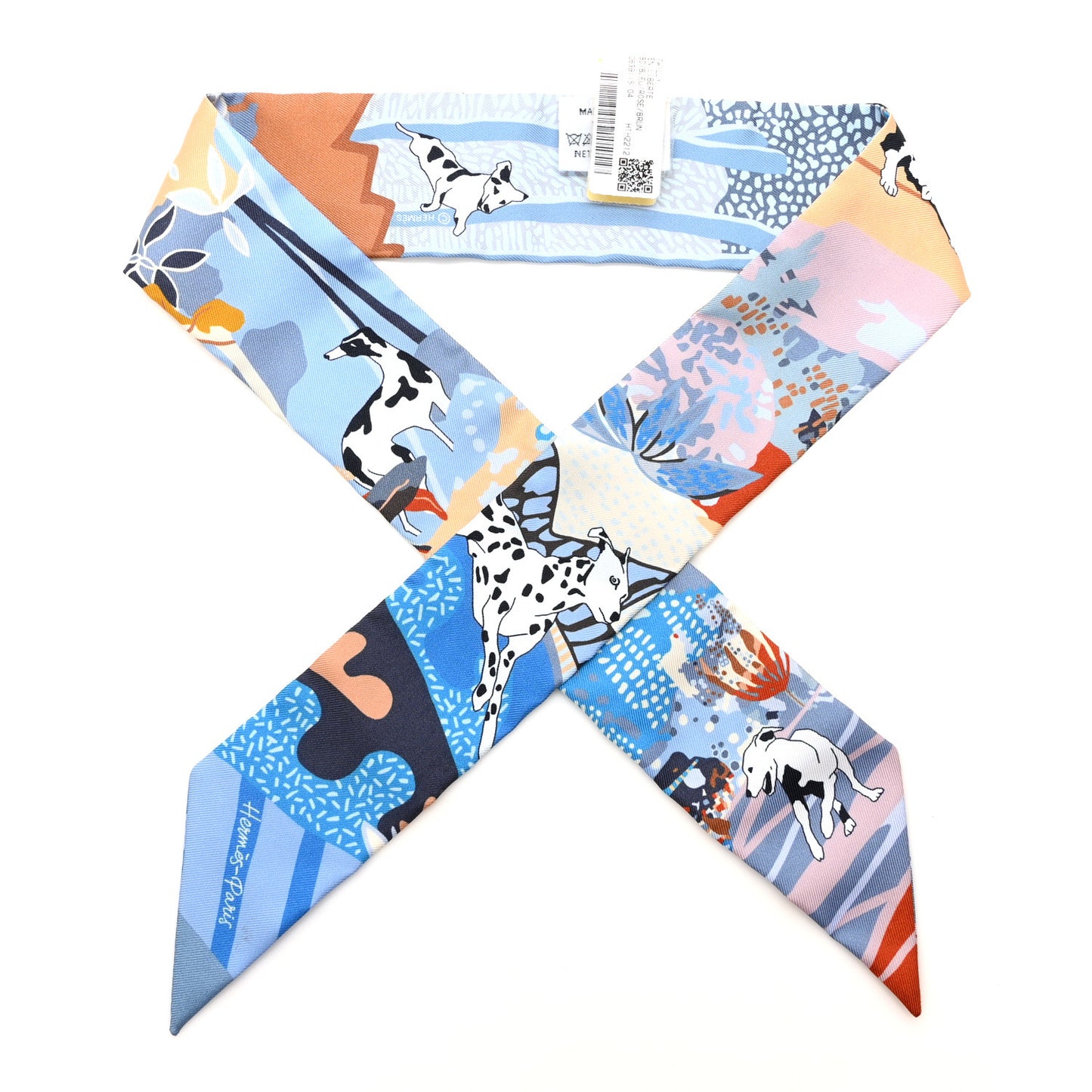 Silk En Liberte Twilly Bleu Rose Brun