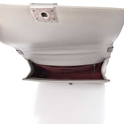 Chanel Calfskin Chevron Quilted New Medium Boy Flap Grey 5 of 9