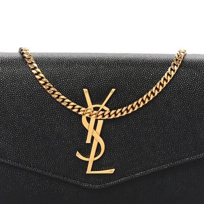 Saint Laurent Grain de Poudre Uptown Chain Wallet Black 7 of 10