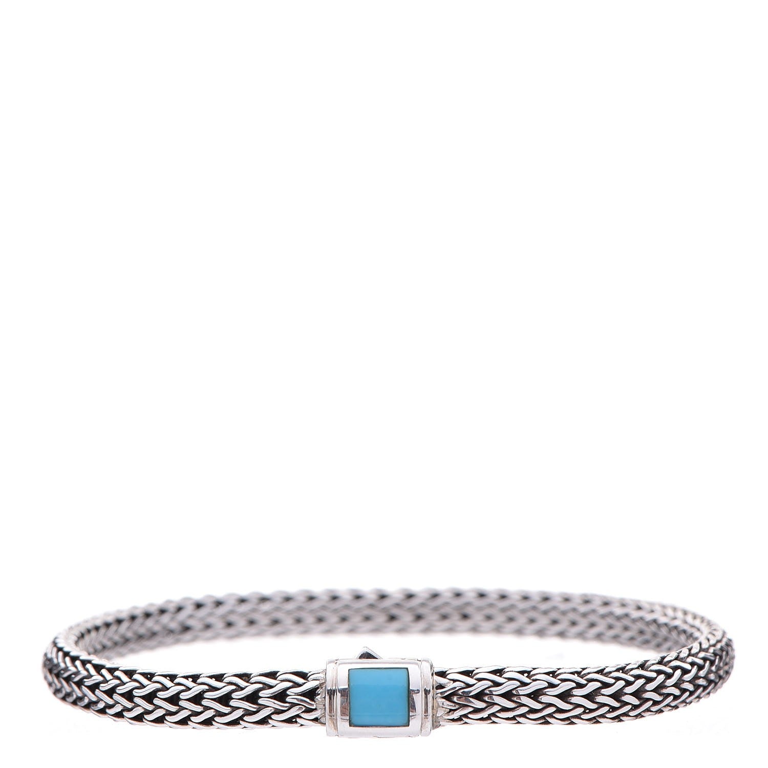 John Hardy Sterling Silver Turquoise Classic Chain Bracelet M 1 of 5