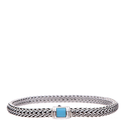 John Hardy Sterling Silver Turquoise Classic Chain Bracelet M 1 of 5