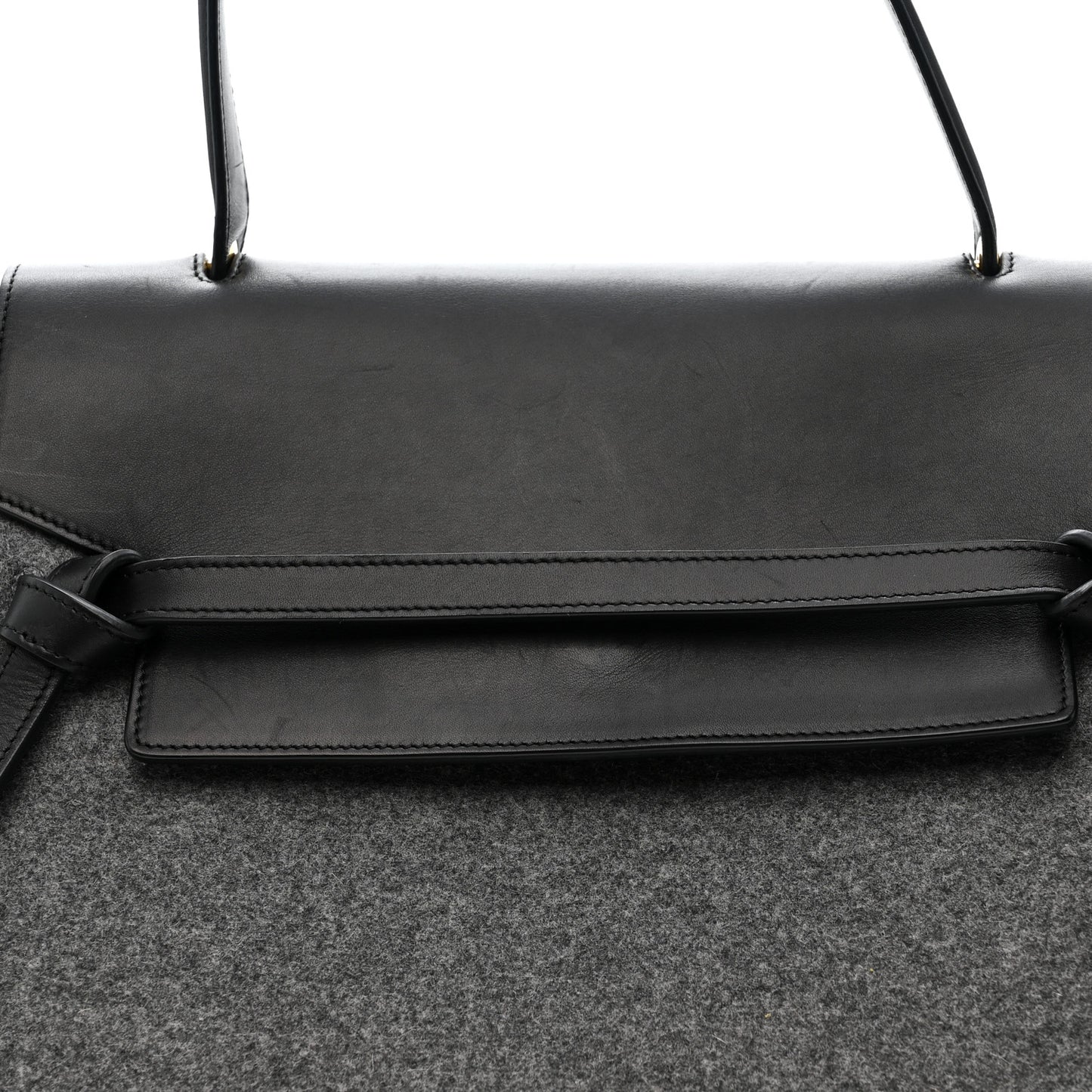 Felt Smooth Calfskin Mini Belt Bag Grey