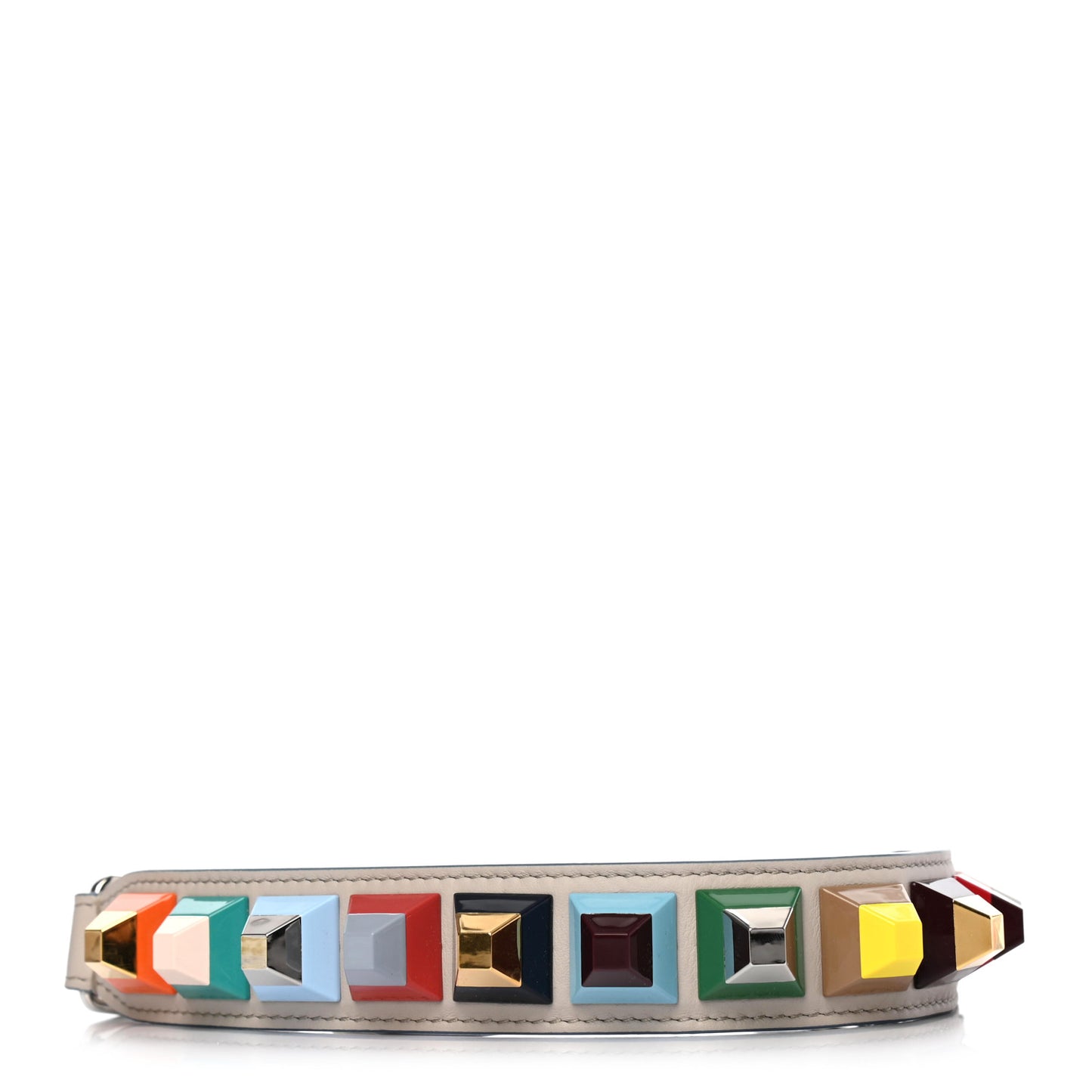 Vitello Dolce Plexiglass Studded Mini Strap You Grigio Polvere Multicolor
