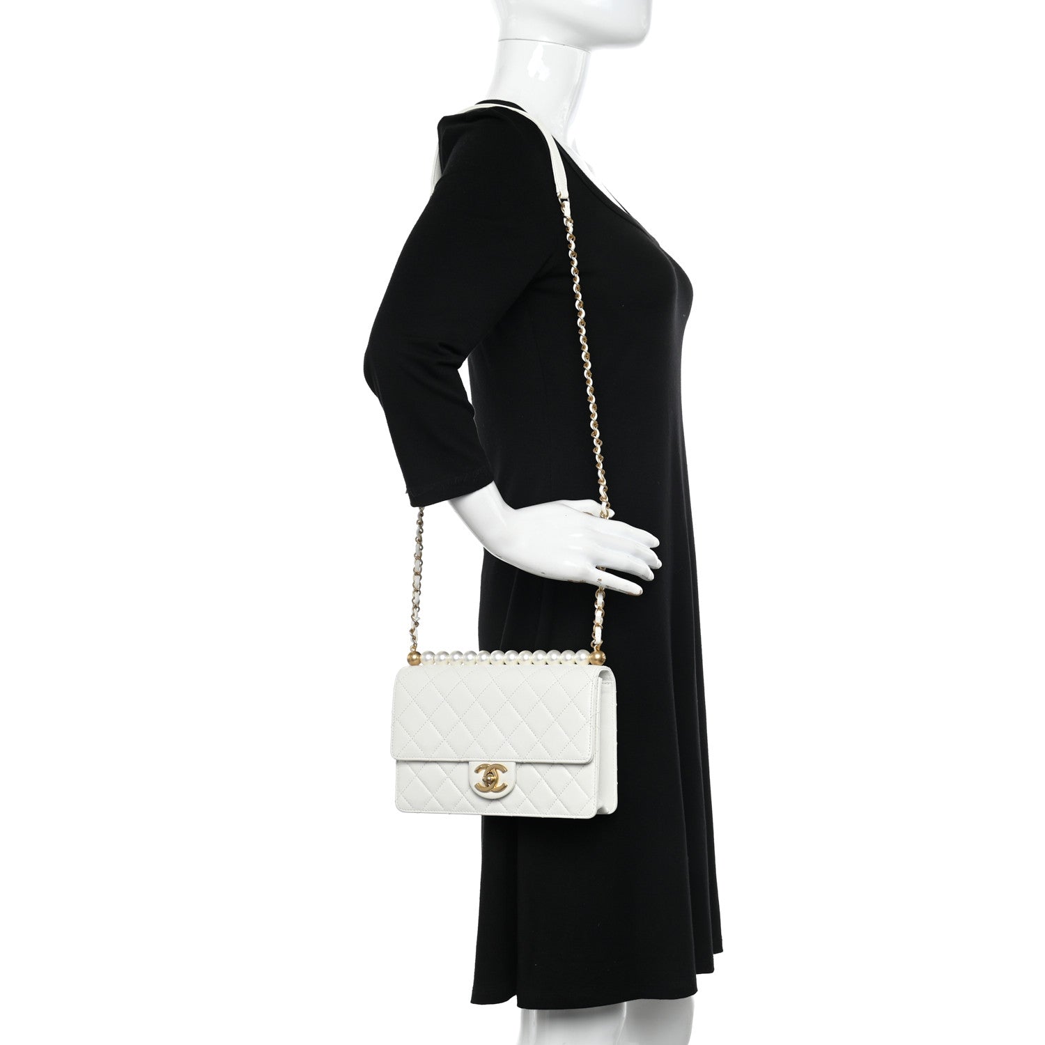Chanel Lambskin Quilted Small Chic Pearls Flap White 2 of 11
