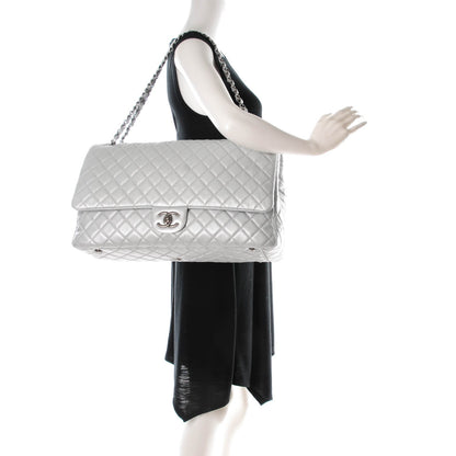 Chanel Calfskin Quilted XXL Travel Flap Bag Silver 2 of 7