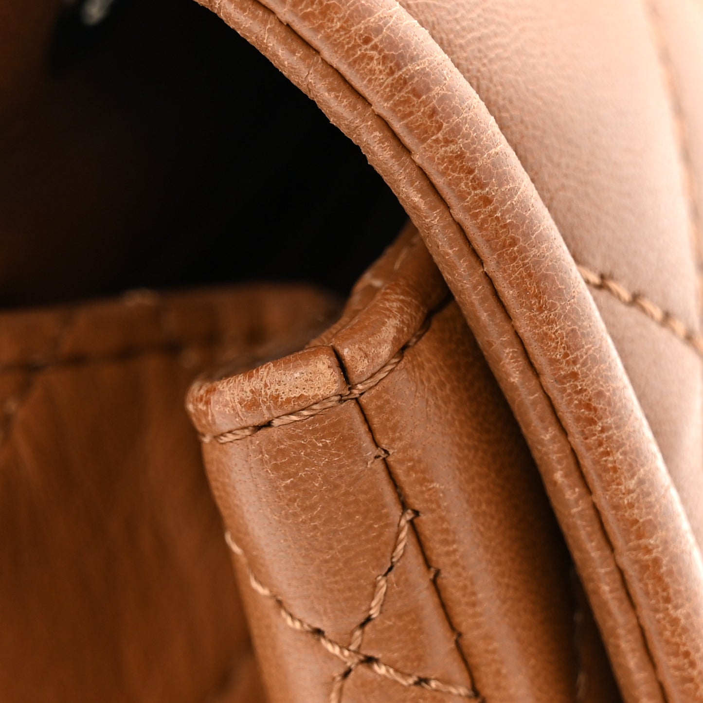 Lambskin Quilted Elementary Chic Flap Brown
