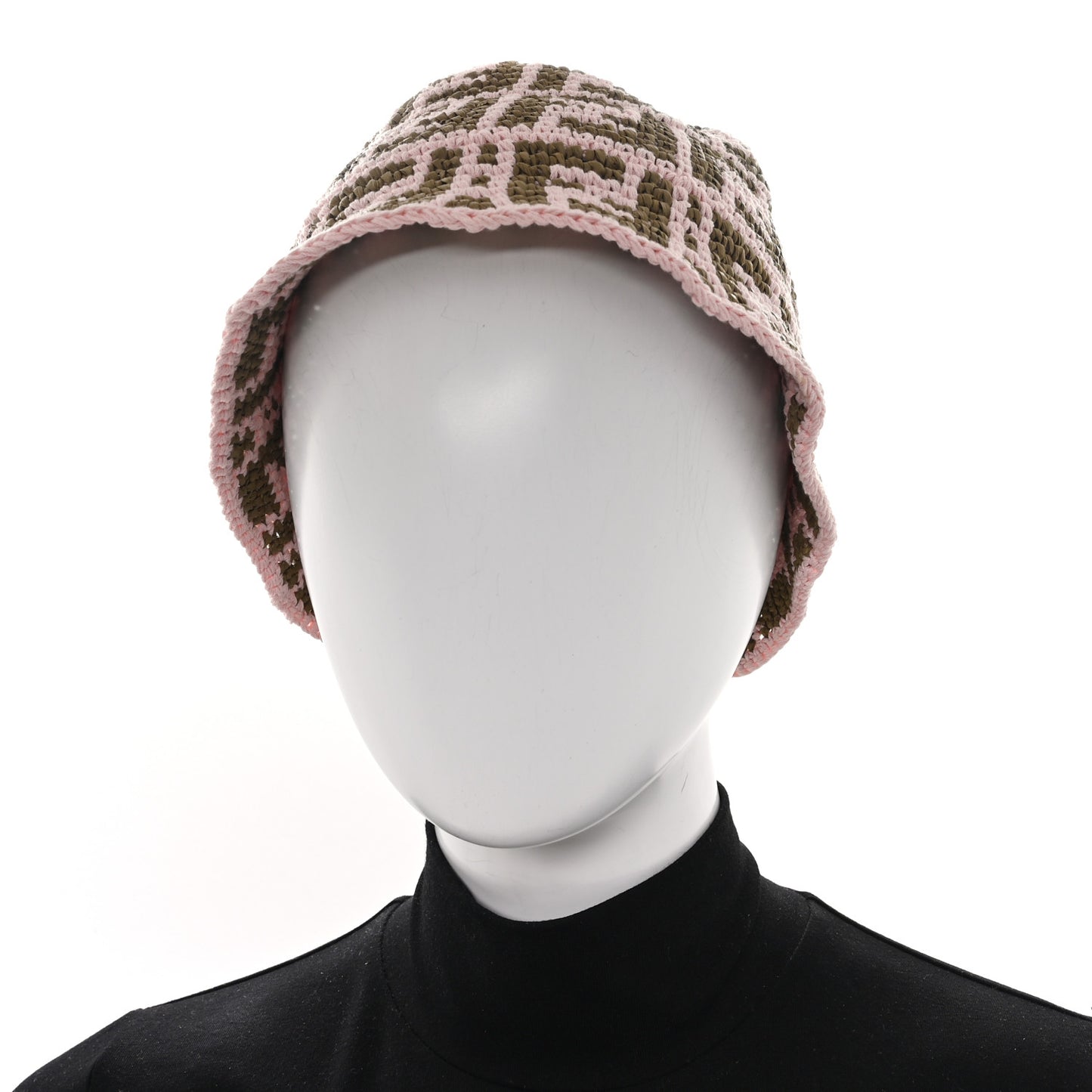 Cotton Rayon FF Woven Bucket Hat S/M Pink Khaki