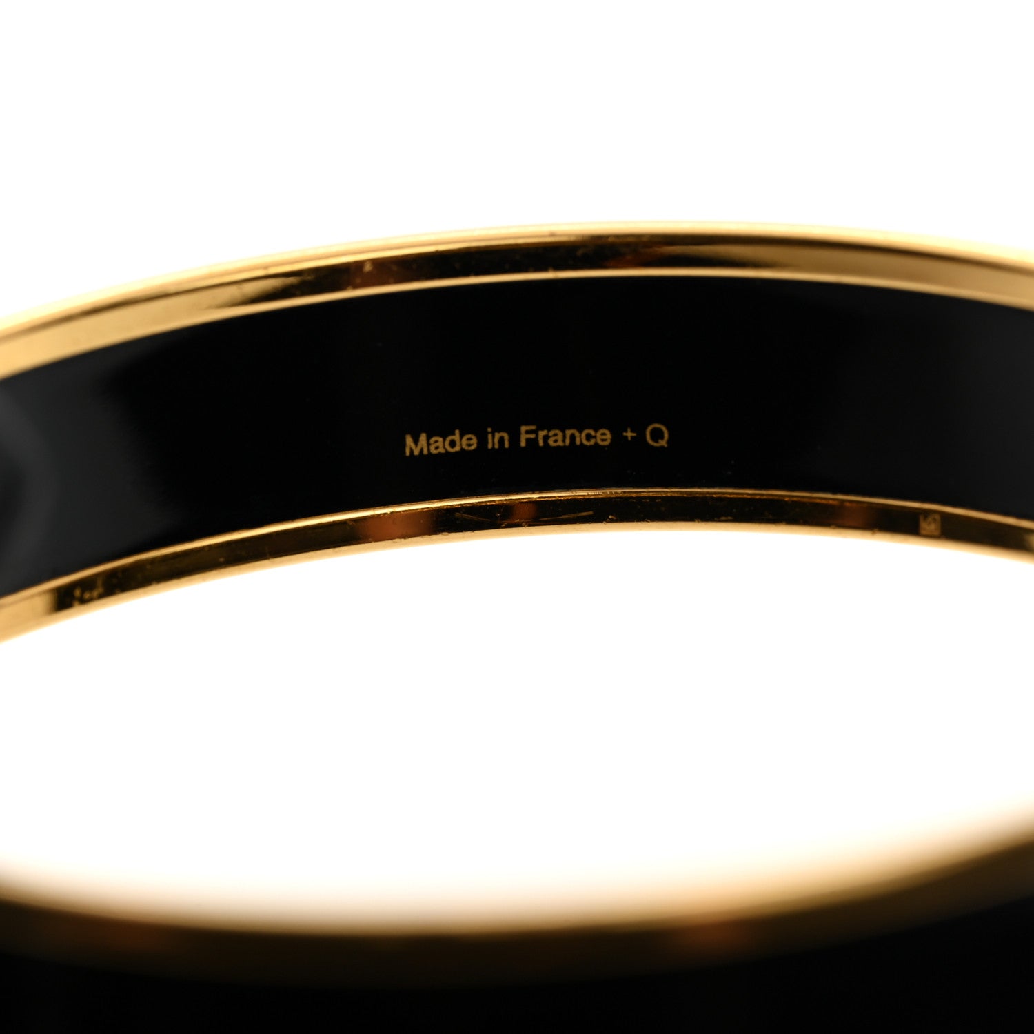 Hermes Enamel Printed Narrow Caleche Bracelet 70 Black 5 of 5