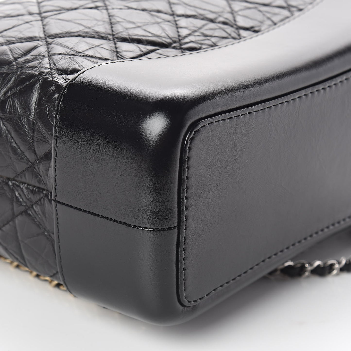 Aged Calfskin Quilted Small Gabrielle Backpack Black