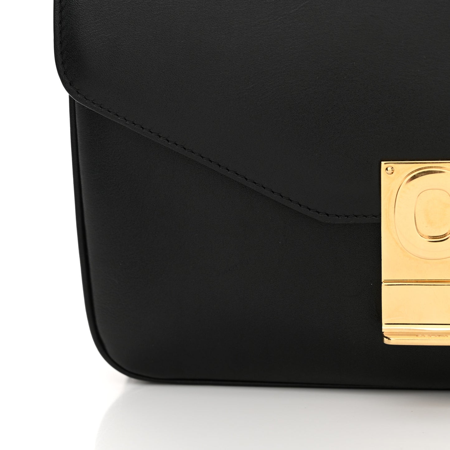 Shiny Calfskin Medium C Bag Black