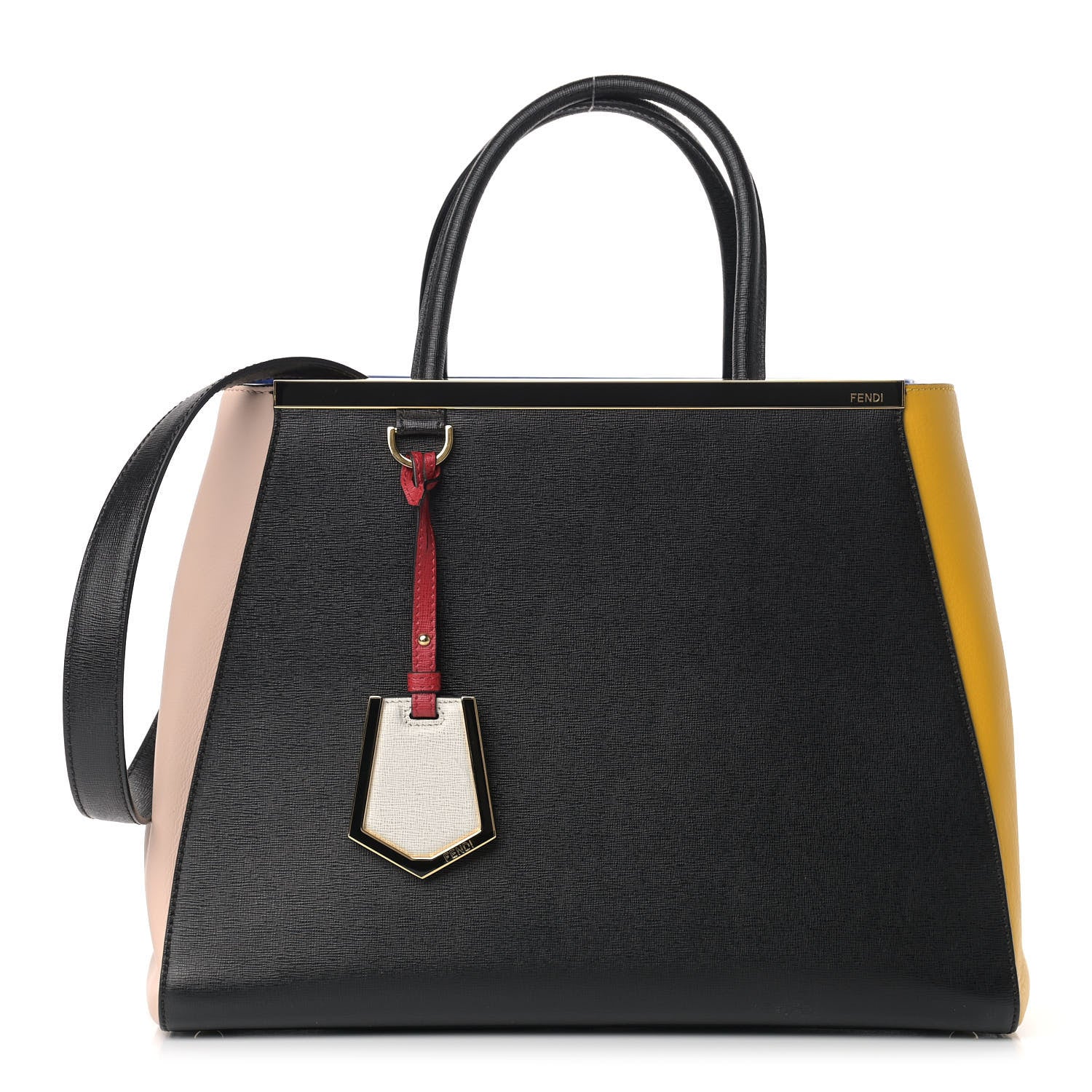 Fendi Vitello Elite Bi-Color Regular 2Jours Tote Black 1 of 10