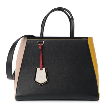 Fendi Vitello Elite Bi-Color Regular 2Jours Tote Black 1 of 10