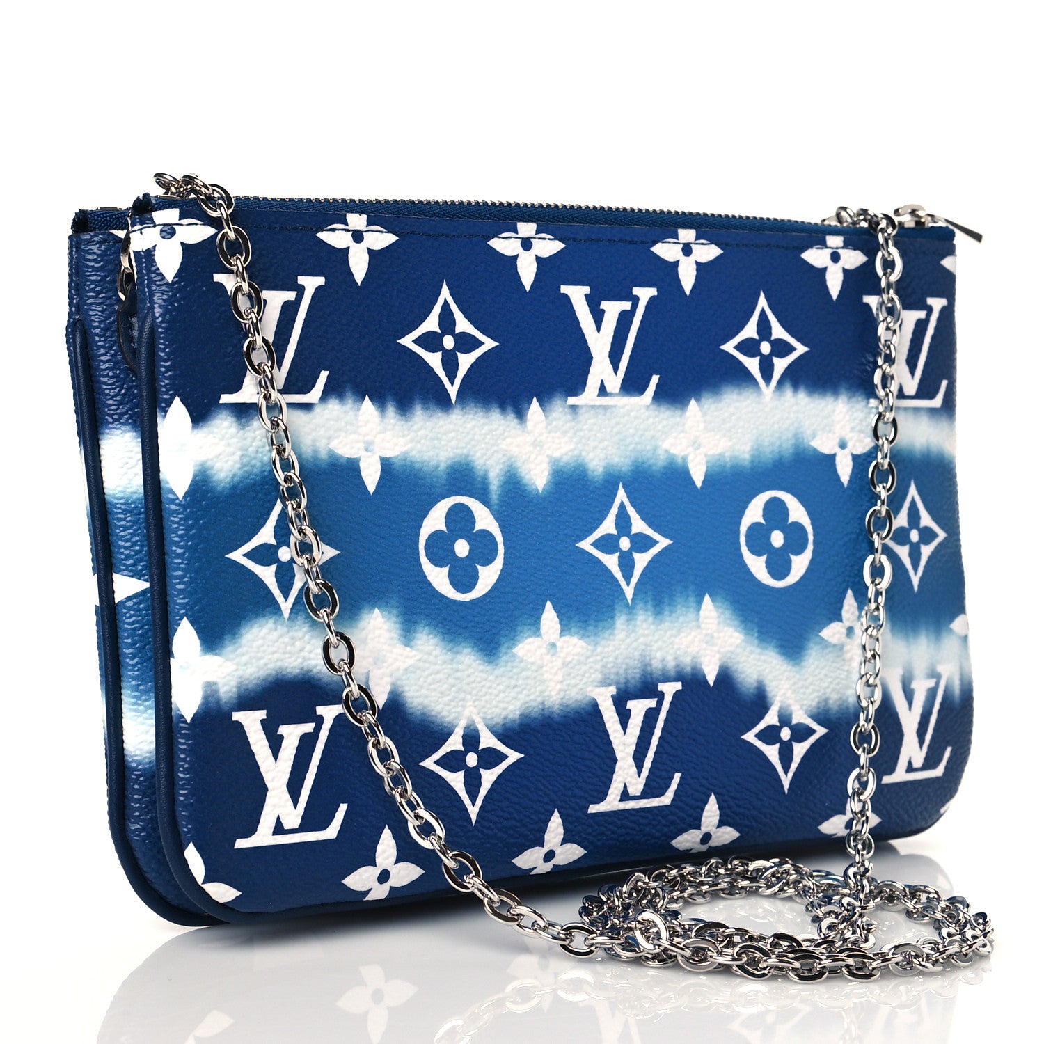 Louis Vuitton Monogram Giant Escale Double Zip Pochette Blue 3 of 10