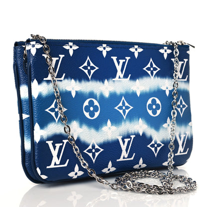 Louis Vuitton Monogram Giant Escale Double Zip Pochette Blue 3 of 10