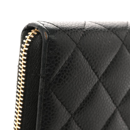 Chanel Caviar Quilted Large Gusset Zip Around Wallet Black 11 of 15