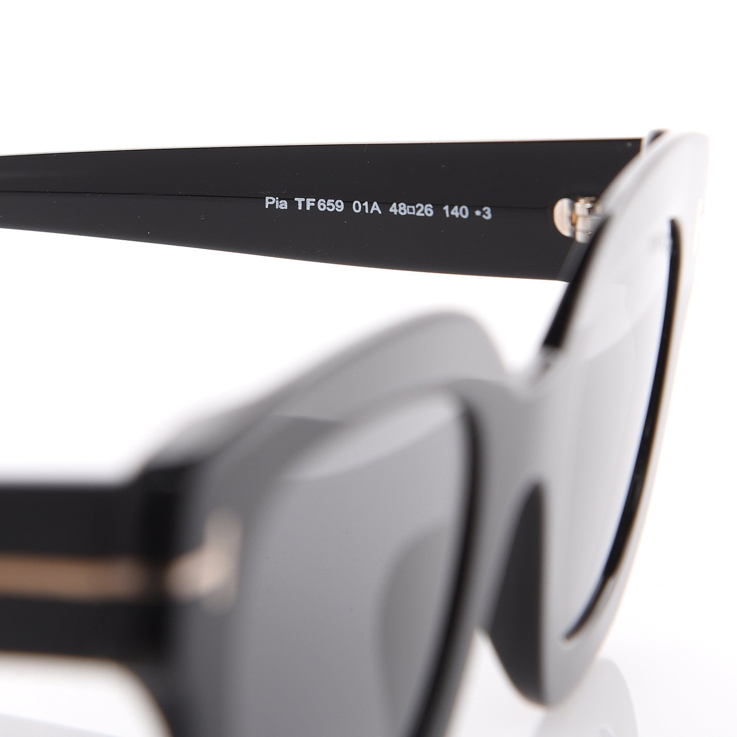 Tom Ford Square Acetate Pia Sunglasses TF659 Black 5 of 7