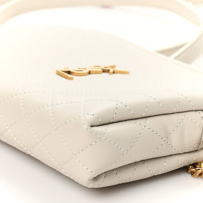 Saint Laurent Lambskin Quilted Gaby Zipped Pouch Crema Soft 10 of 11