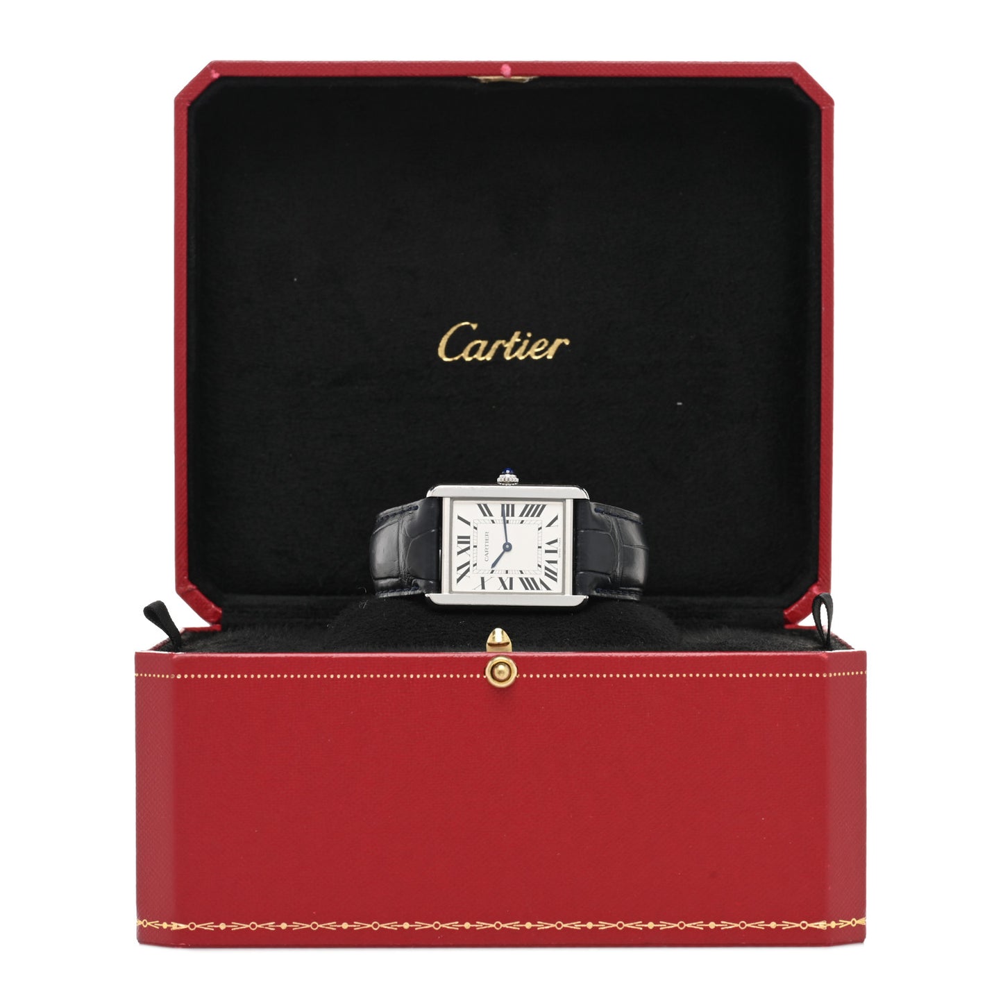 Stainless Steel Alligator 27mm Tank Solo Quartz Watch