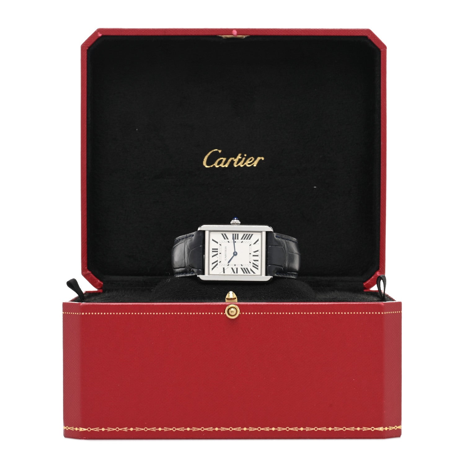 Cartier Stainless Steel Alligator 27mm Tank Solo Quartz Watch 6 of 6