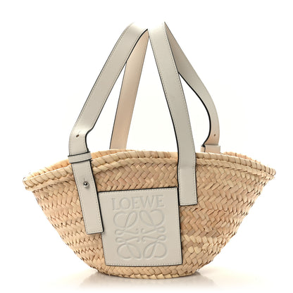 Loewe Raffia Small Basket Tote Bag Natural White 1 of 8