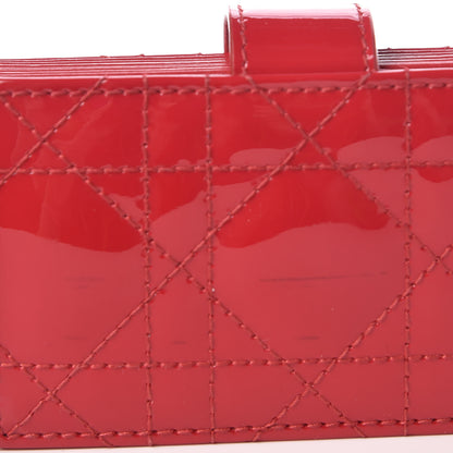 Christian Dior Patent Cannage Lady Dior 5-Gusset Card Holder Red 8 of 9
